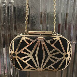Aldo Mini Gold & Black Clutch Purse